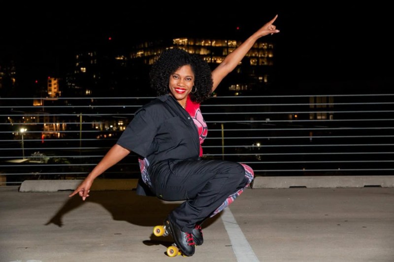 A skater performing during the Juneteenth Atlanta Parade & Music Festival